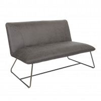OSP Home Furnishings BRC52-P43 Brocton Loveseat in Charcoal Faux Leather with industrial steel Frame